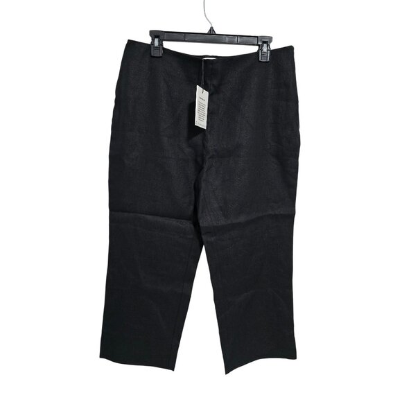 Reformation Petra Linen Pedal Pusher Pants In Black Size‎ 10 - Picture 1 of 7